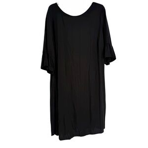 OLD NAVY Dress Black RUFFLE Sleeve Size 3X LBD Women Rayon Career Minimalist